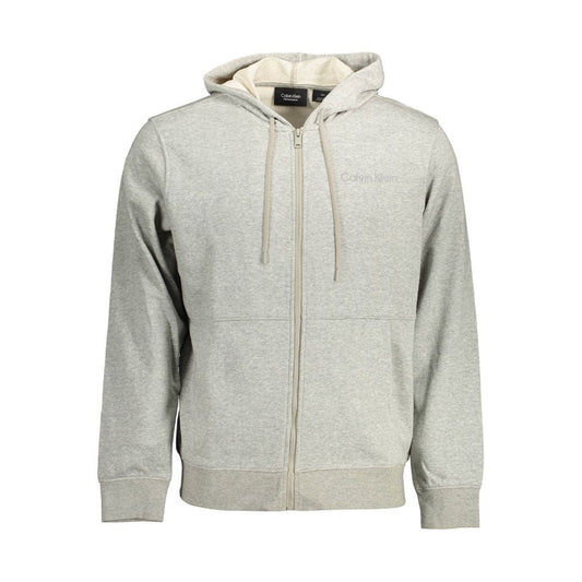 Calvin Klein Gray Cotton Hoodie Sweatshirt