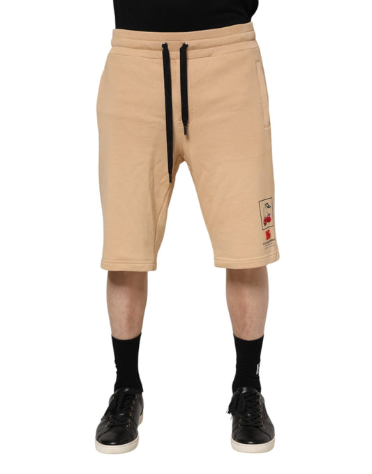 Dolce & Gabbana Yellow Cotton Men Bermuda Sweatshorts