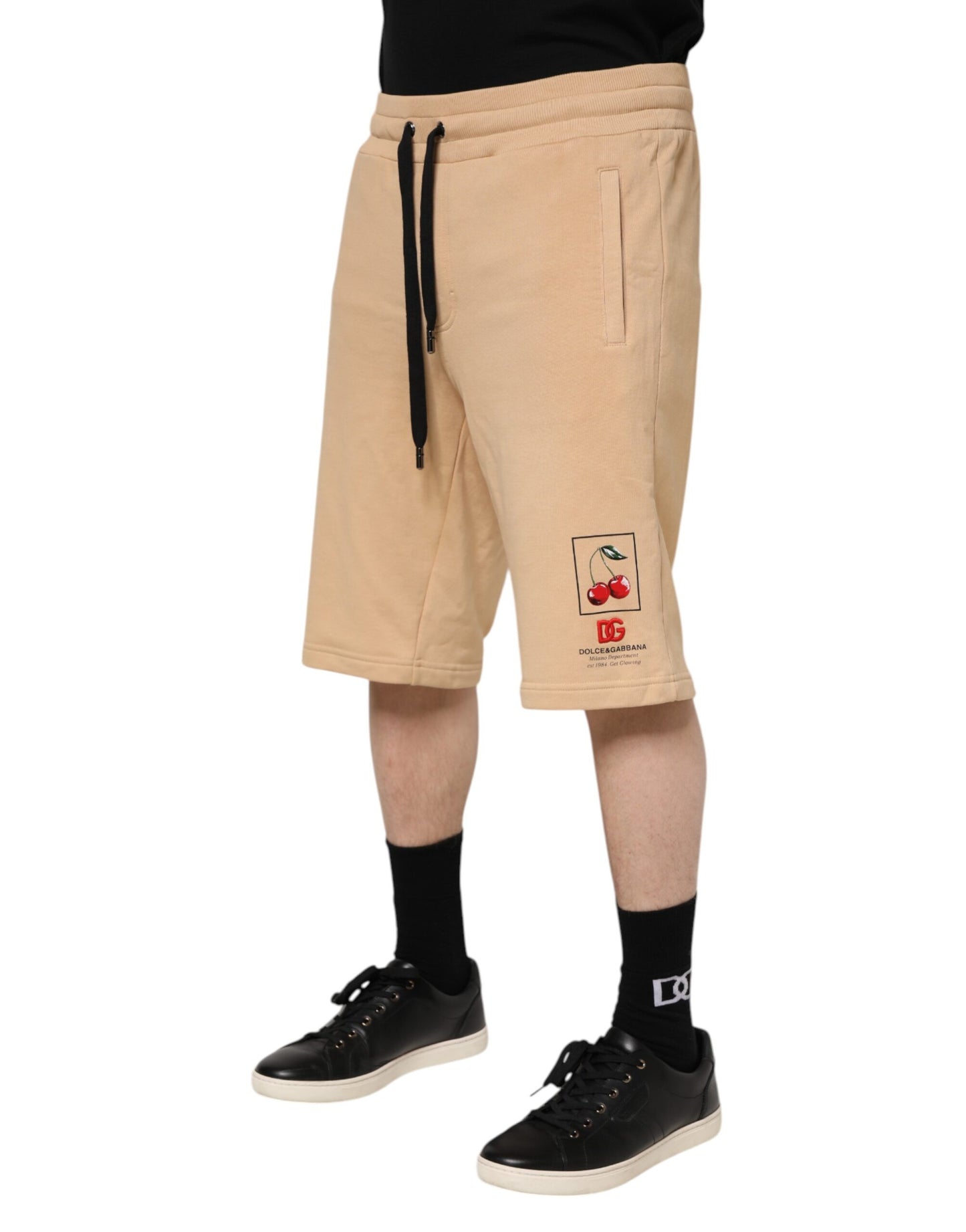 Dolce & Gabbana Yellow Cotton Men Bermuda Sweatshorts