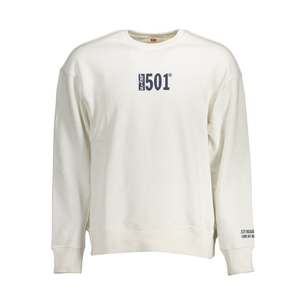 Levi's White Cotton Sweater - Timeless Comfort and Style