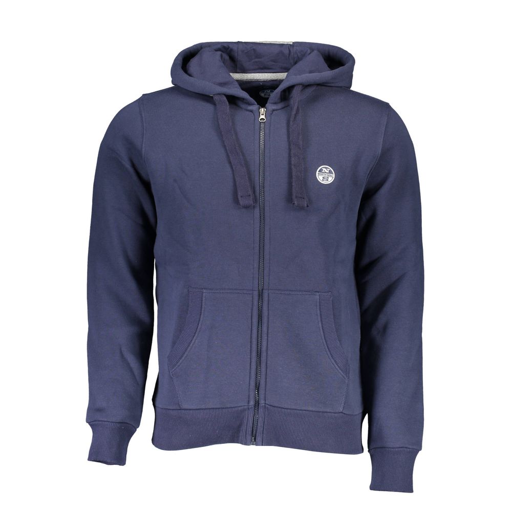 North Sails Blue Cotton Hoodie Sweatshirt
