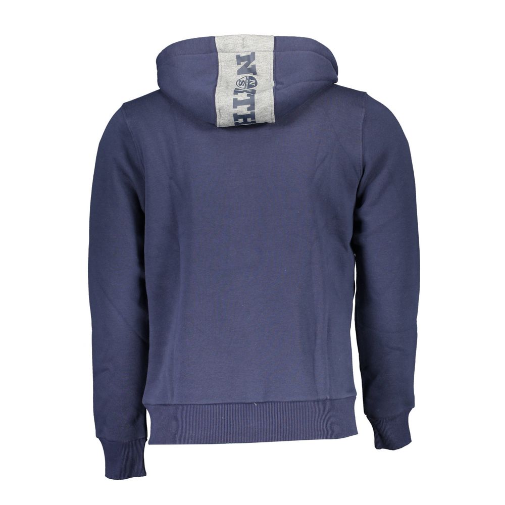 North Sails Blue Cotton Hoodie Sweatshirt