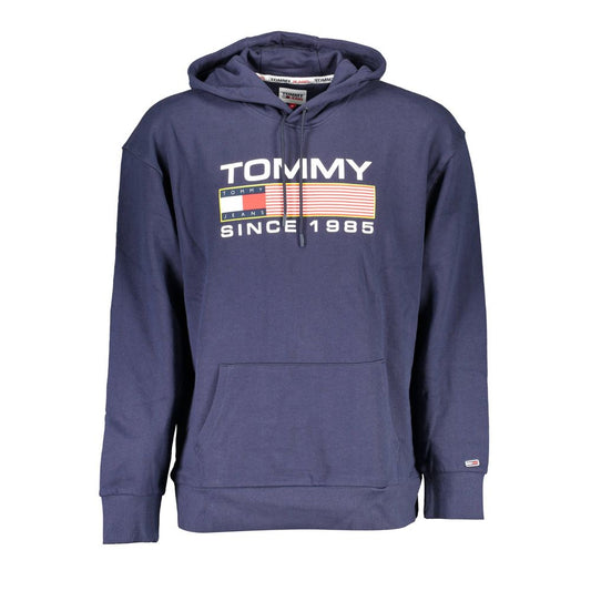 Tommy Hilfiger Blue Cotton Hoodie Sweatshirt