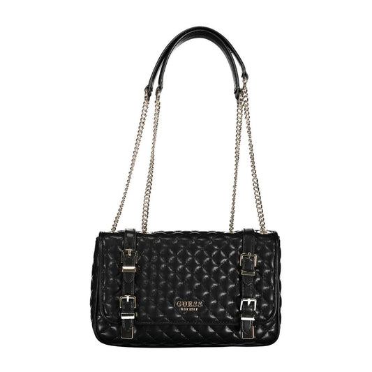 Guess Jeans Black Polyethylene Handbag with Chain Handles