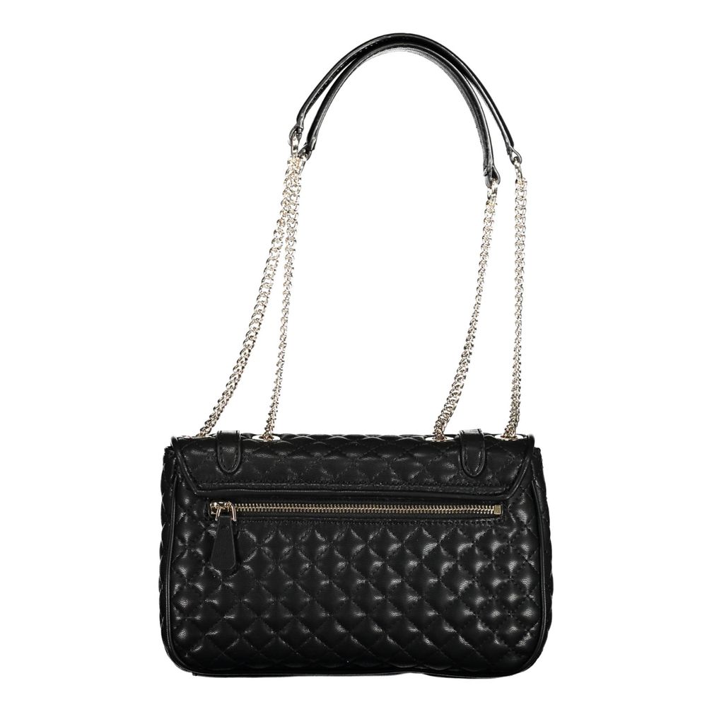 Guess Jeans Black Polyethylene Handbag with Chain Handles