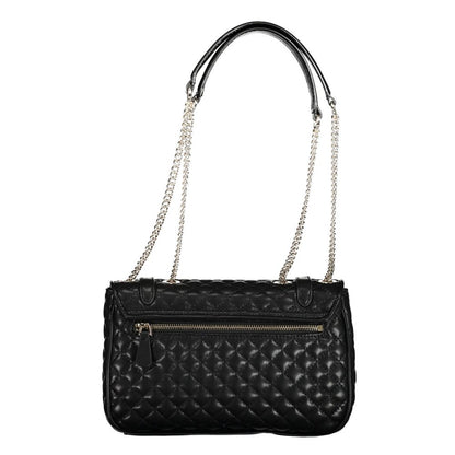 Guess Jeans Black Polyethylene Handbag with Chain Handles