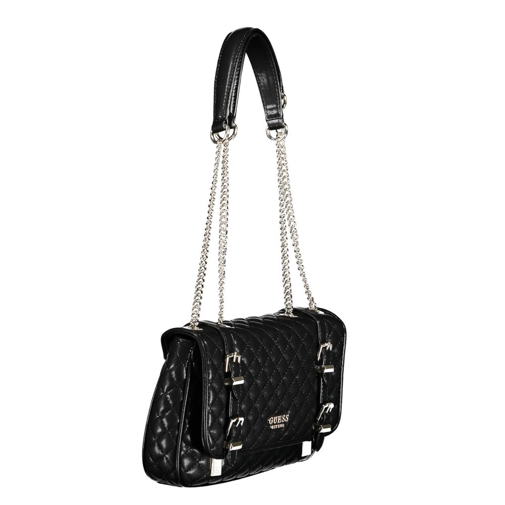 Guess Jeans Black Polyethylene Handbag with Chain Handles