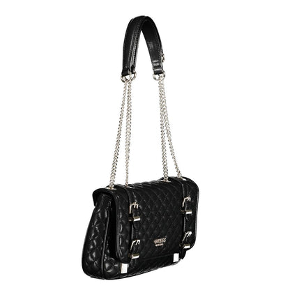 Guess Jeans Black Polyethylene Handbag with Chain Handles