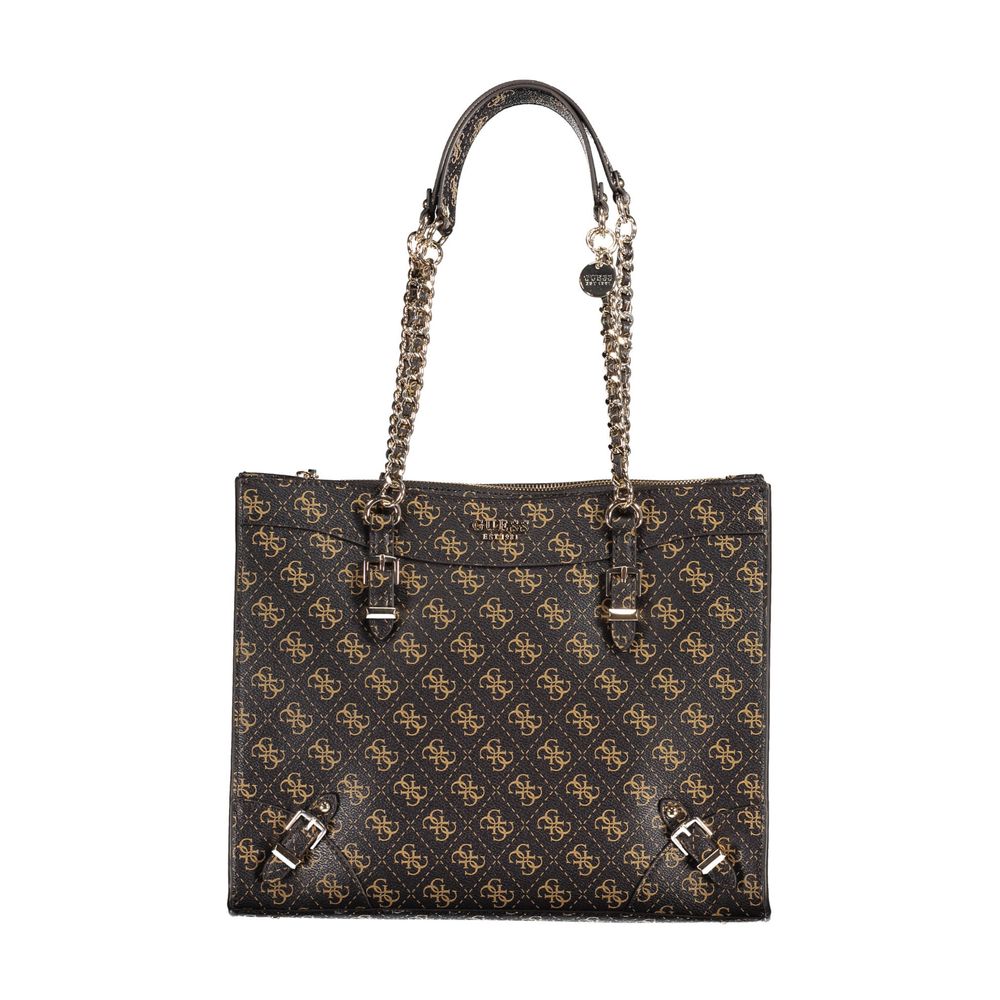 Guess Jeans Brown Handbag – Faux Leather, Chic Design