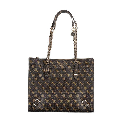 Guess Jeans Brown Handbag – Faux Leather, Chic Design