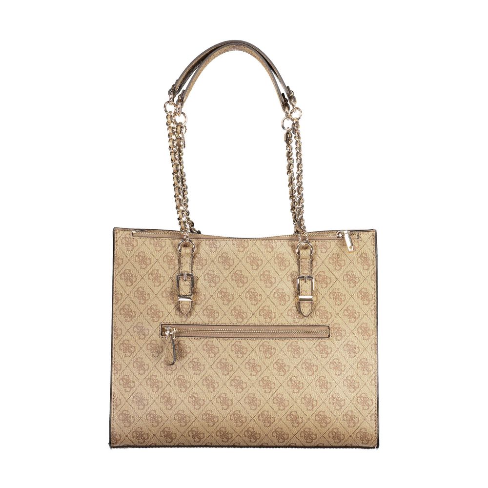 Guess Jeans Beige Handbag – Faux Leather, Chic Design