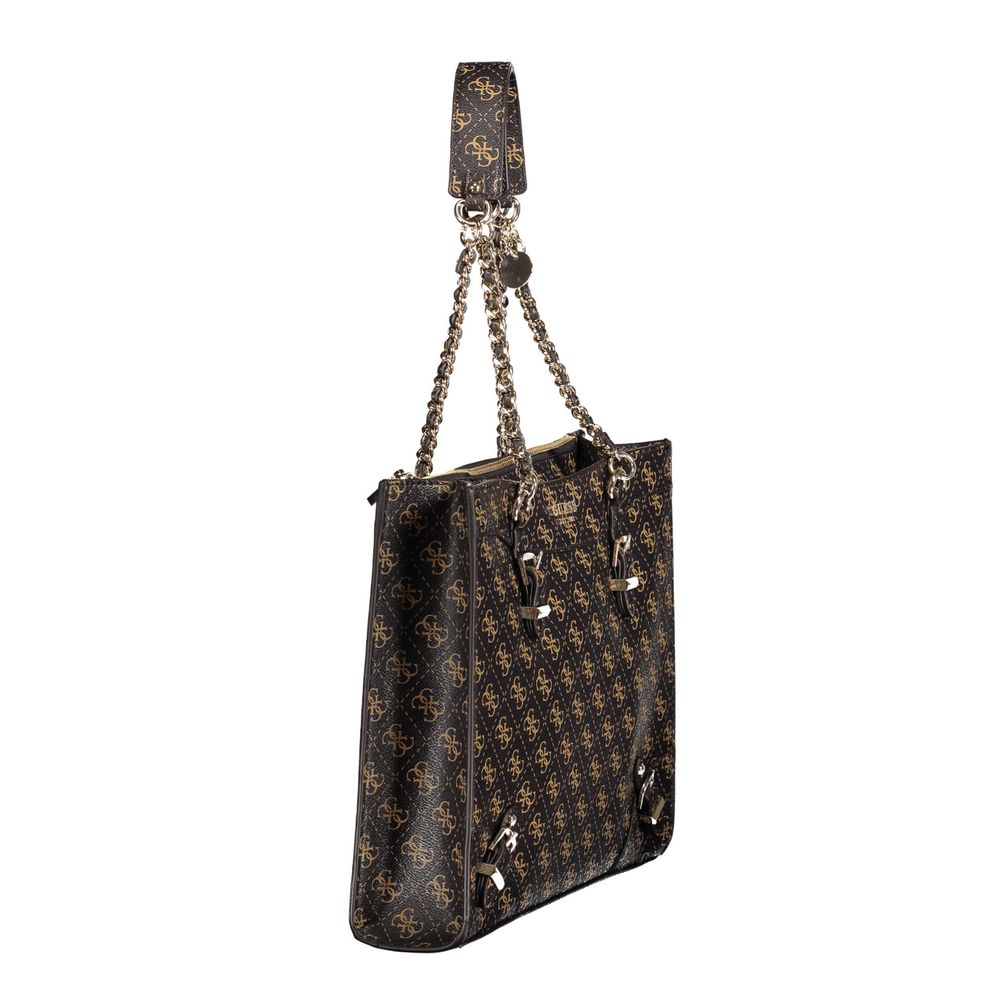 Guess Jeans Brown Handbag – Faux Leather, Chic Design