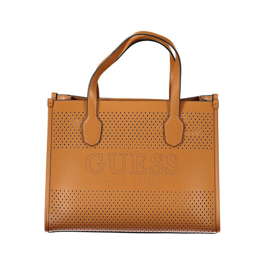 Guess Jeans Brown Handbag – Faux Leather, Versatile Design