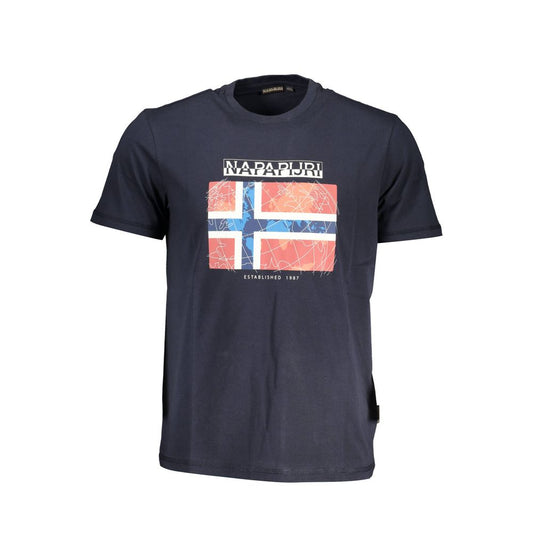 Napapijri Blue Cotton T-Shirt: Effortless Urban Adventure