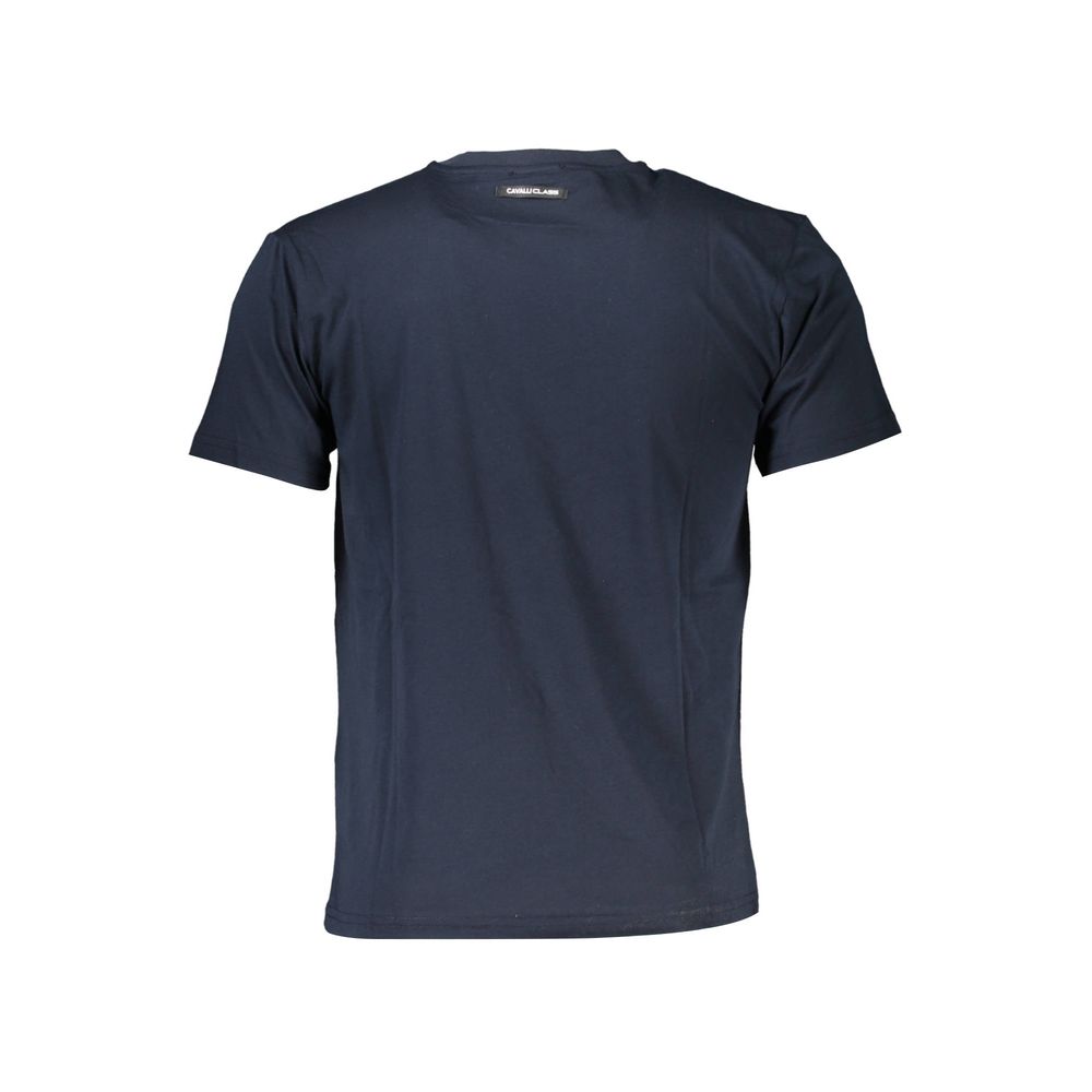 Cavalli Class Blue Cotton T-Shirt: Bold Statement for Everyday Style