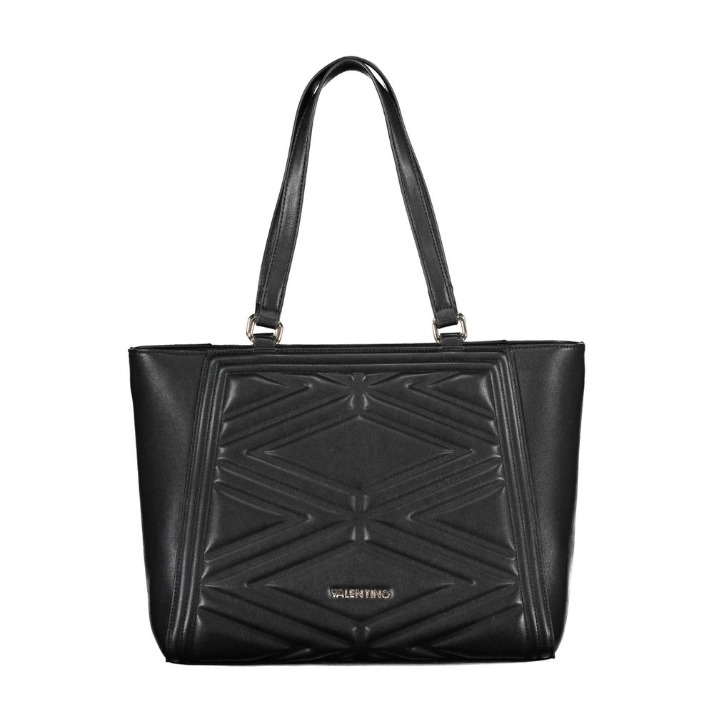 Mario Valentino Black Leather Effect Handbag with Contrasting Details