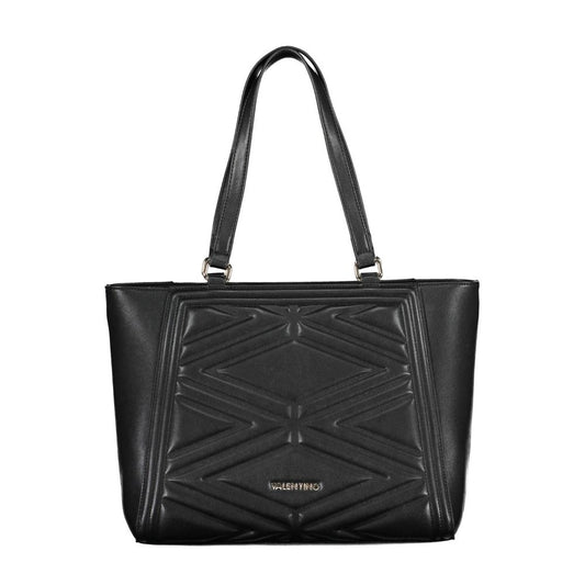 Mario Valentino Black Leather Effect Handbag with Contrasting Details