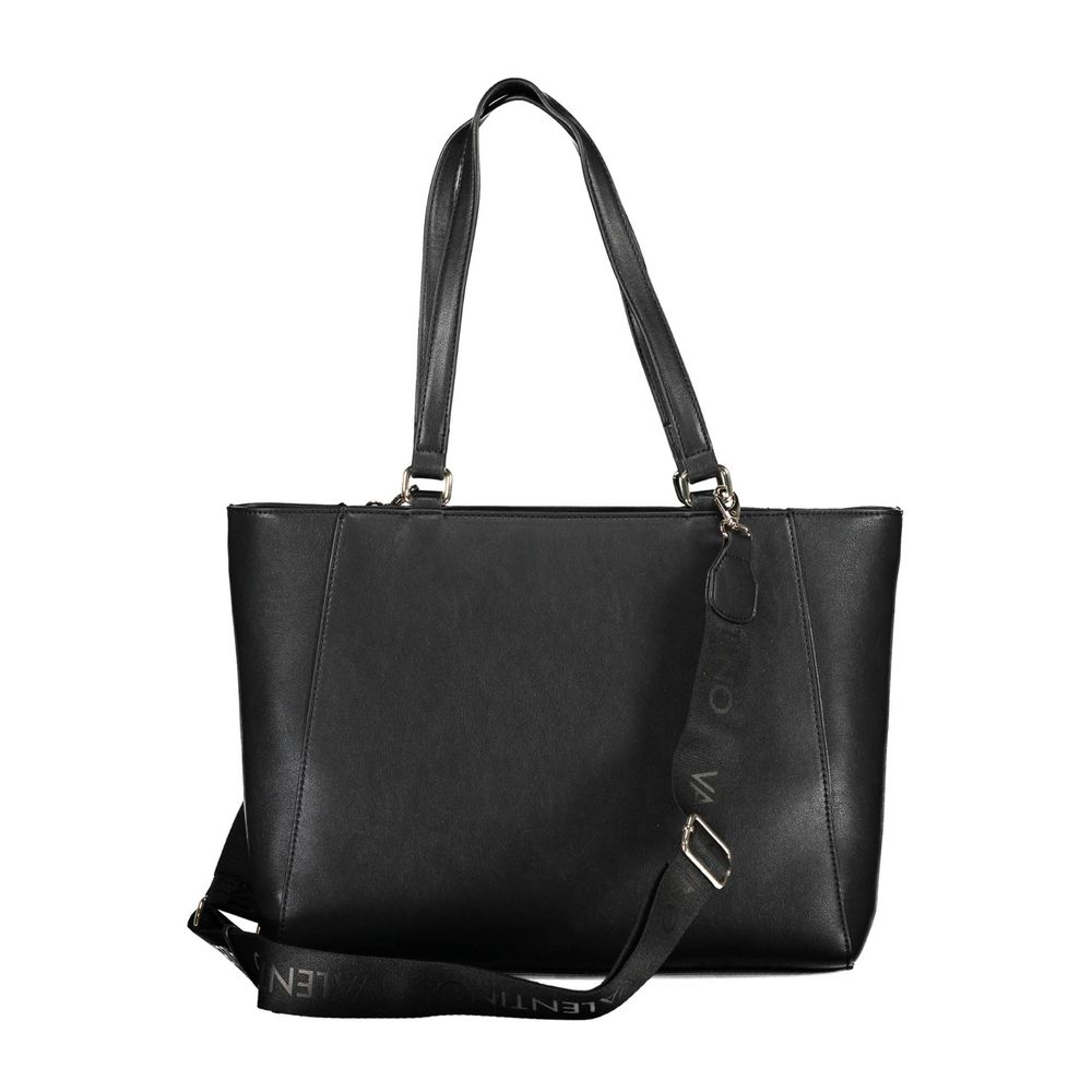 Mario Valentino Black Leather Effect Handbag with Contrasting Details
