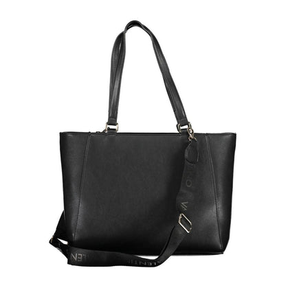 Mario Valentino Black Leather Effect Handbag with Contrasting Details