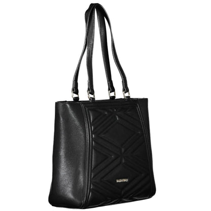 Mario Valentino Black Leather Effect Handbag with Contrasting Details