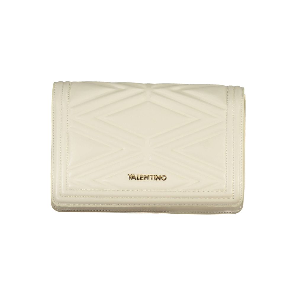 Mario Valentino Beige Faux Leather Handbag with Adjustable Strap