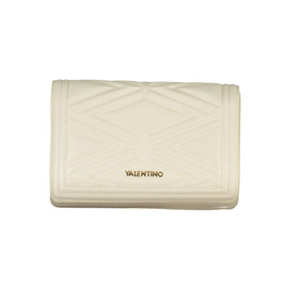 Mario Valentino Beige Faux Leather Handbag with Adjustable Strap