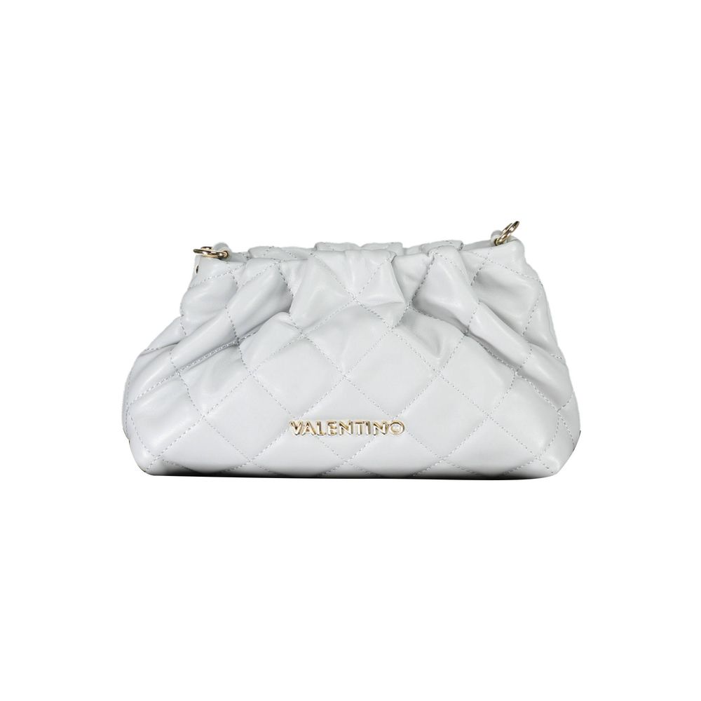 Mario Valentino Gray Leather Effect Handbag with Elegant Detailing