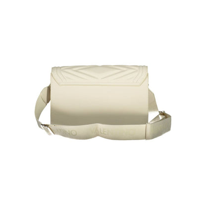 Mario Valentino Beige Faux Leather Handbag with Adjustable Strap