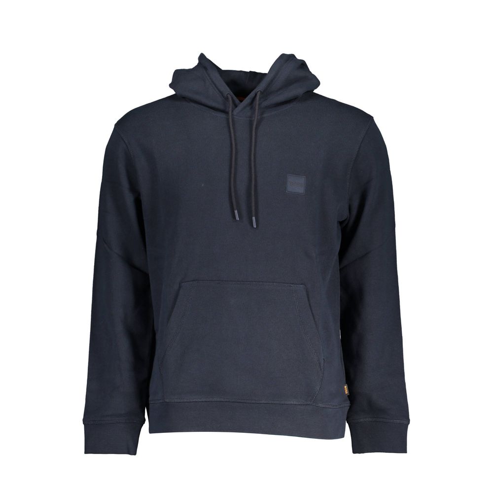 Hugo Boss Blue Cotton Sweater with Hood