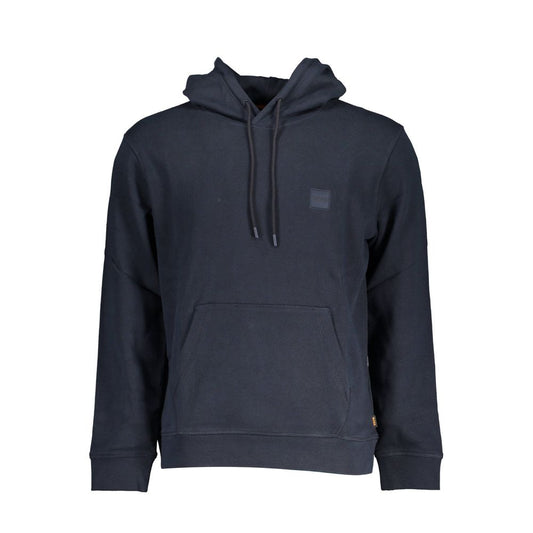 Hugo Boss Blue Cotton Sweater with Hood