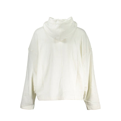 Calvin Klein White Cotton Sweater with Hood