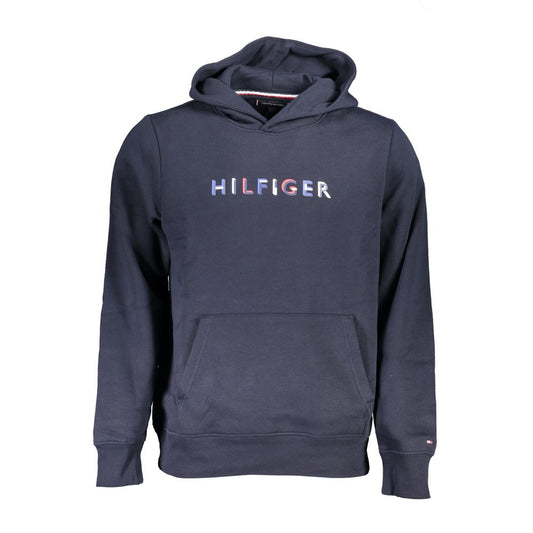 Tommy Hilfiger Blue Cotton Hoodie Sweatshirt