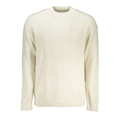 Calvin Klein White Cotton High Neck Sweater