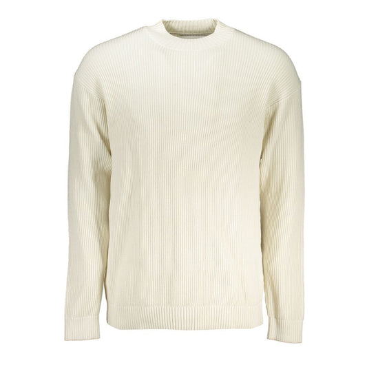 Calvin Klein White Cotton High Neck Sweater