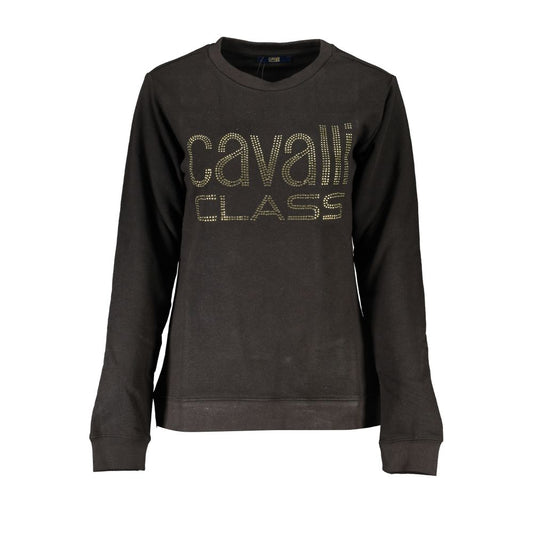 Cavalli Class Black Cotton Sweater - Bling It On