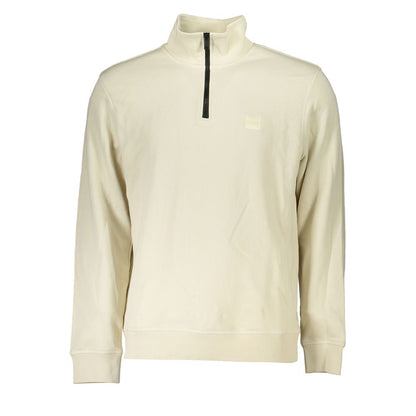Hugo Boss Beige Cotton Sweater - Stylish Comfort Redefined