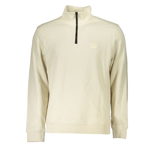Hugo Boss Beige Cotton Sweater - Stylish Comfort Redefined