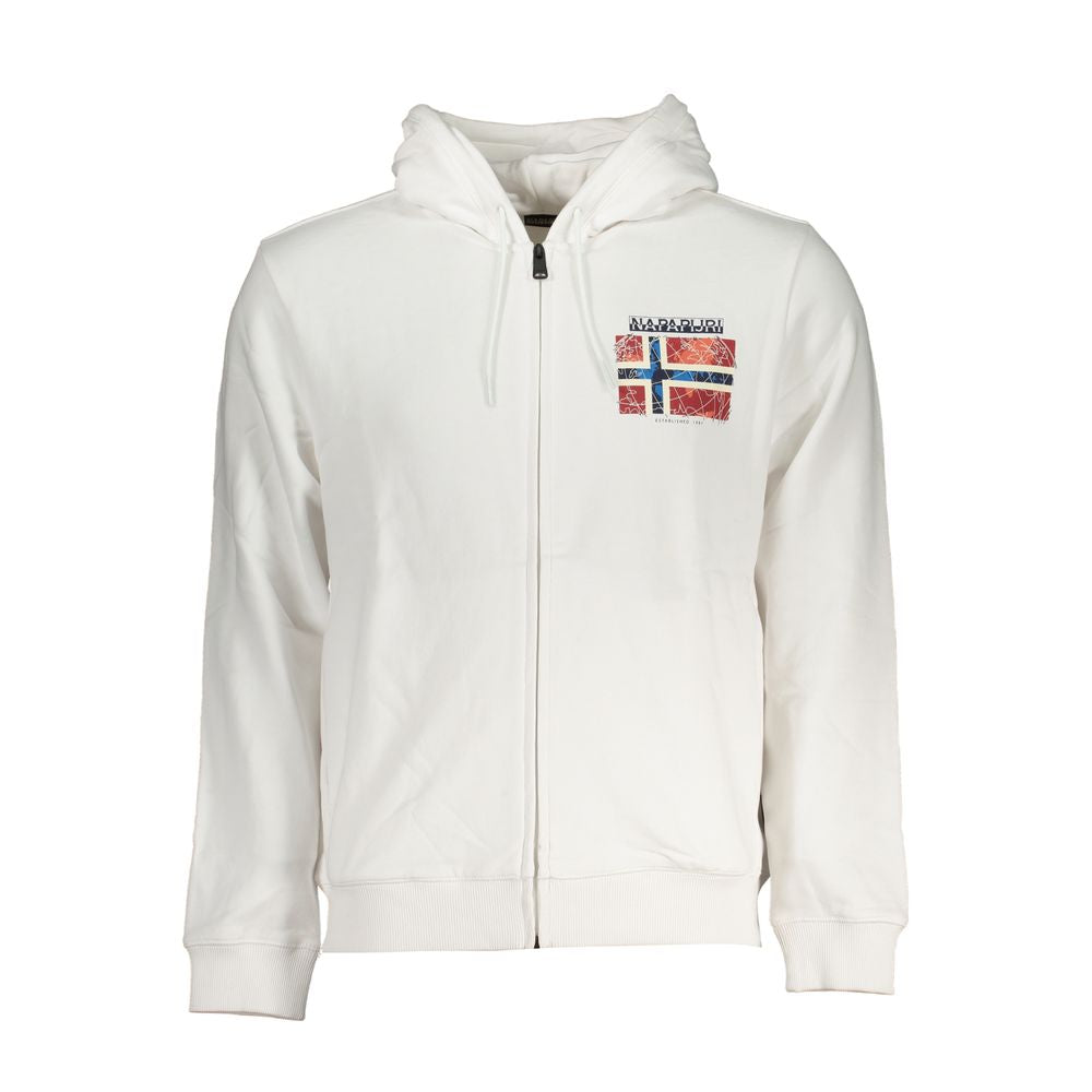 Napapijri White Cotton Sweater - Stylish Comfort Meets Versatility
