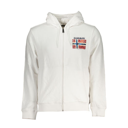 Napapijri White Cotton Sweater - Stylish Comfort Meets Versatility