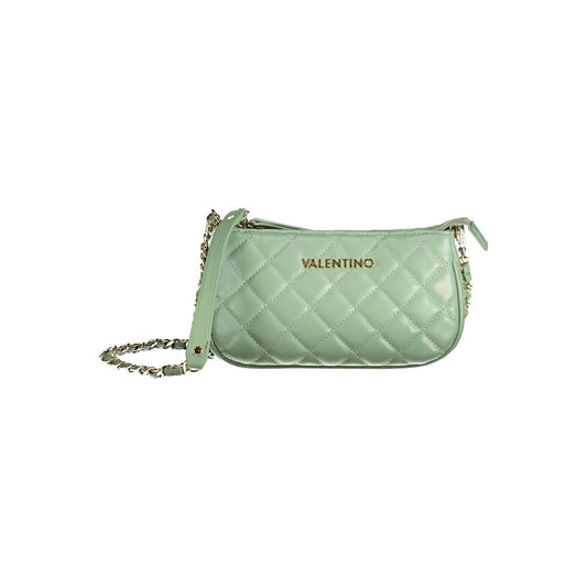 Mario Valentino Green Faux Leather Handbag with Chain Strap