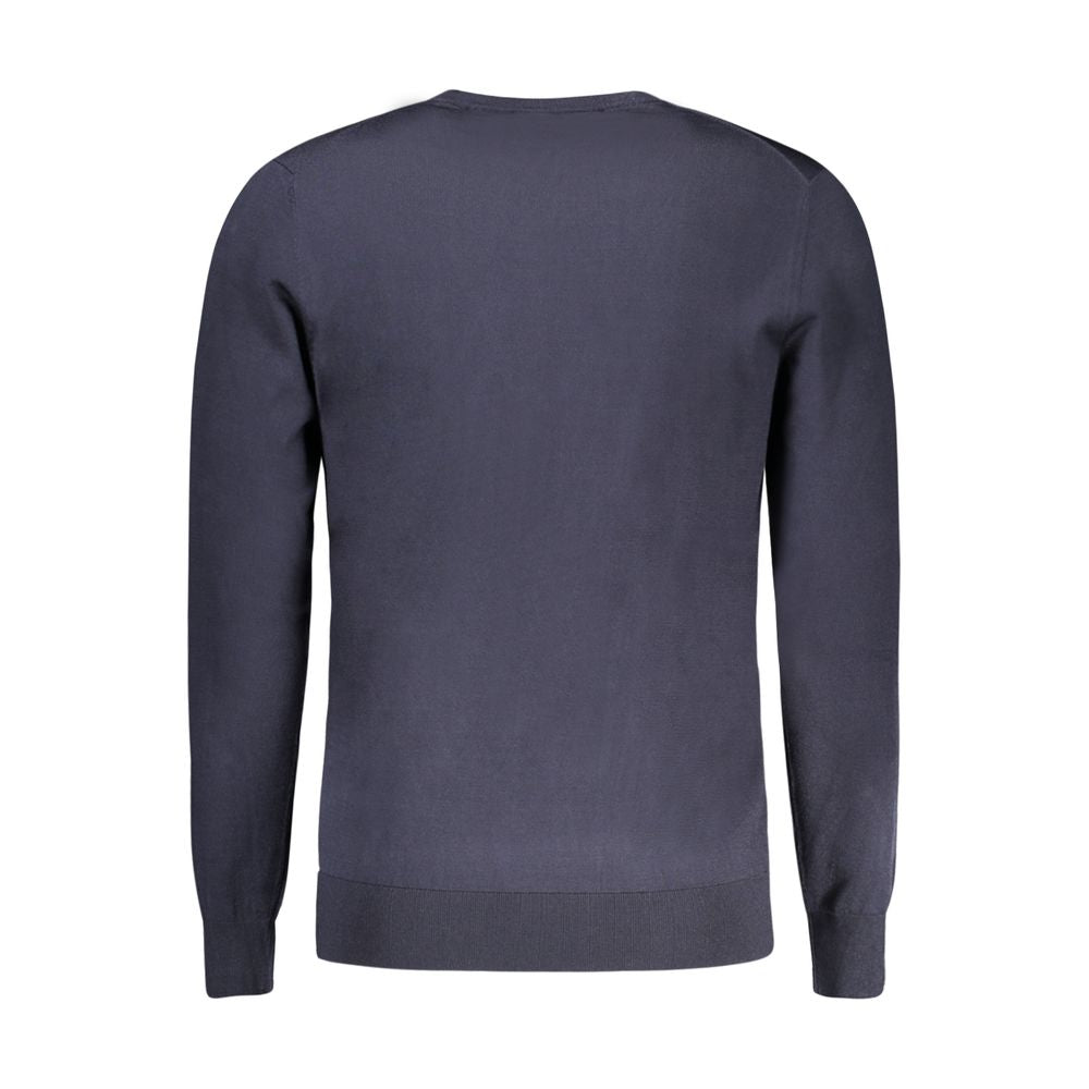 Guess Jeans Blue Viscose Sweater - Stylish Long Sleeved Crew Neck