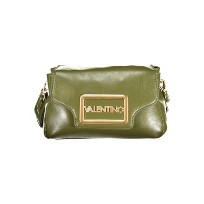 Mario Valentino Green Faux Leather Handbag with Logo Detail