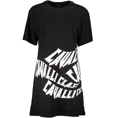 Cavalli Class Striking Black Cotton Dress