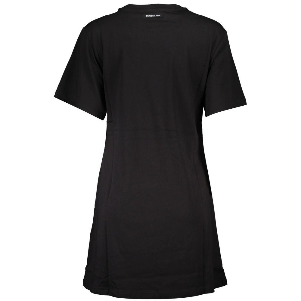 Cavalli Class Striking Black Cotton Dress