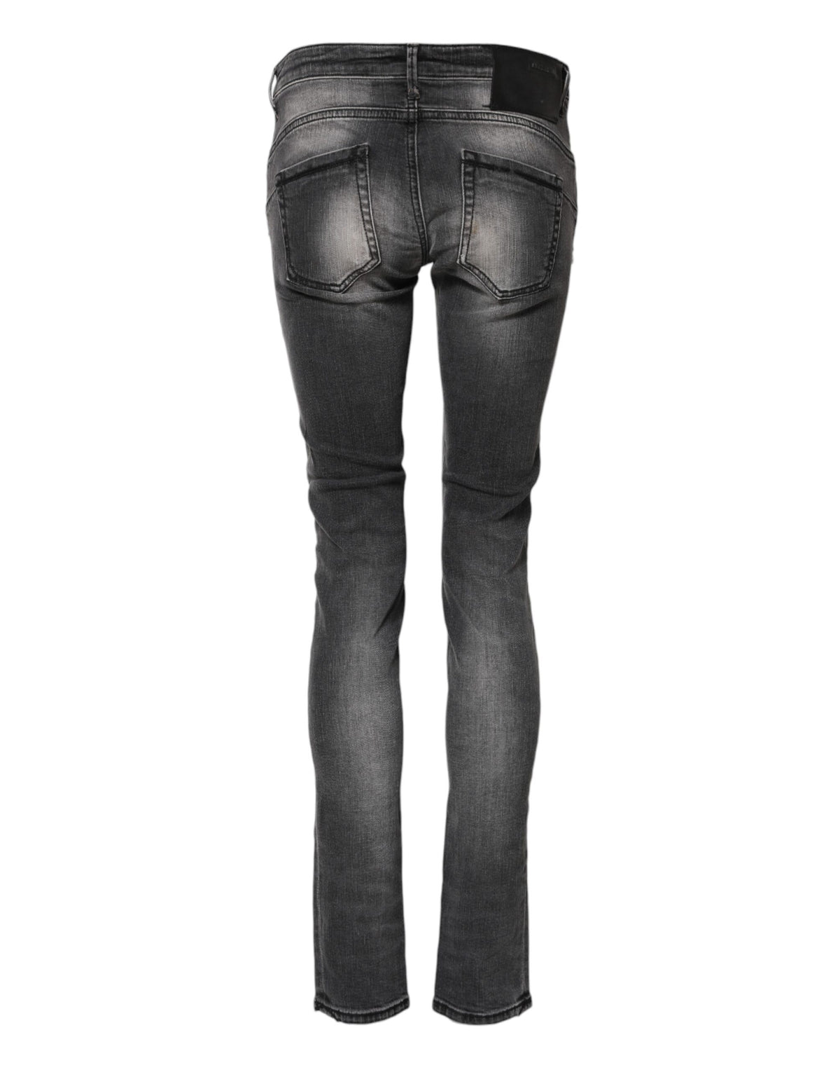 ACHT Dark Gray Cotton Slim Fit Denim Low Waist Jeans - Modern Essential