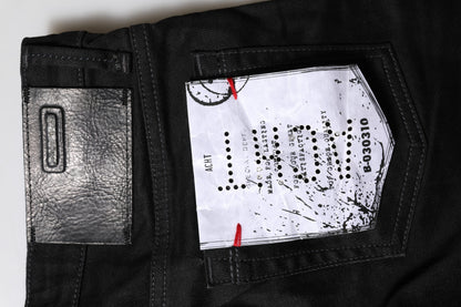 ACHT Black Cotton Slim Fit Denim Low Waist Jeans
