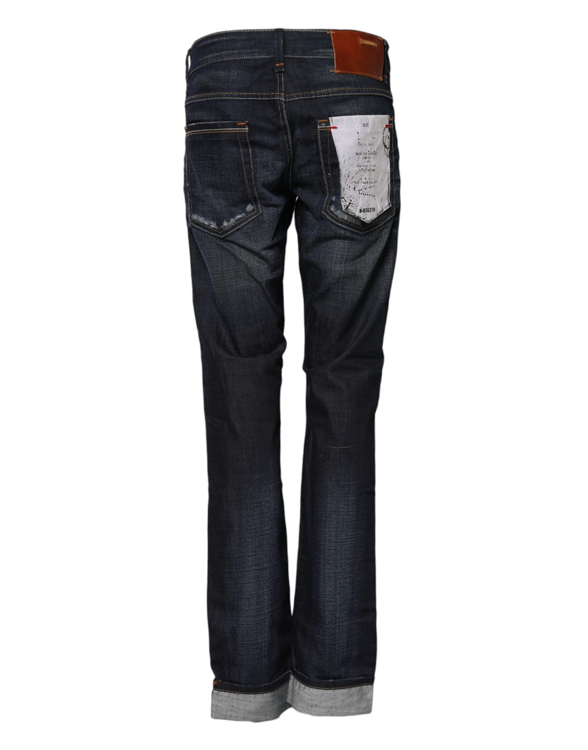 ACHT Blue Washed Cotton Mid Waist Flared Denim Jeans - Contemporary Elegance