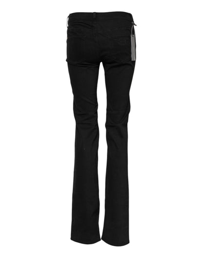 Ermanno Scervino Black Cotton Stretch Flared Bootcut Denim Jeans - Effortless Elegance