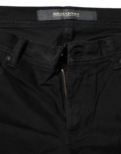 Ermanno Scervino Black Cotton Stretch Flared Bootcut Denim Jeans - Effortless Elegance