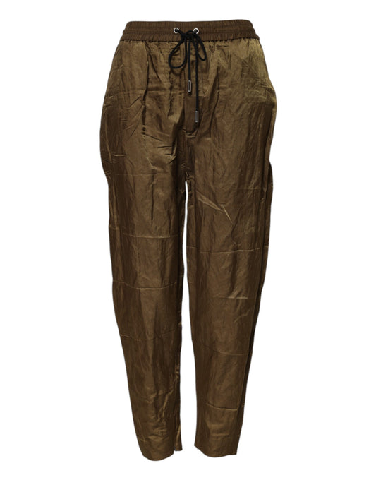 Dsquared² Brown Mid Waisted Women Sweatpants